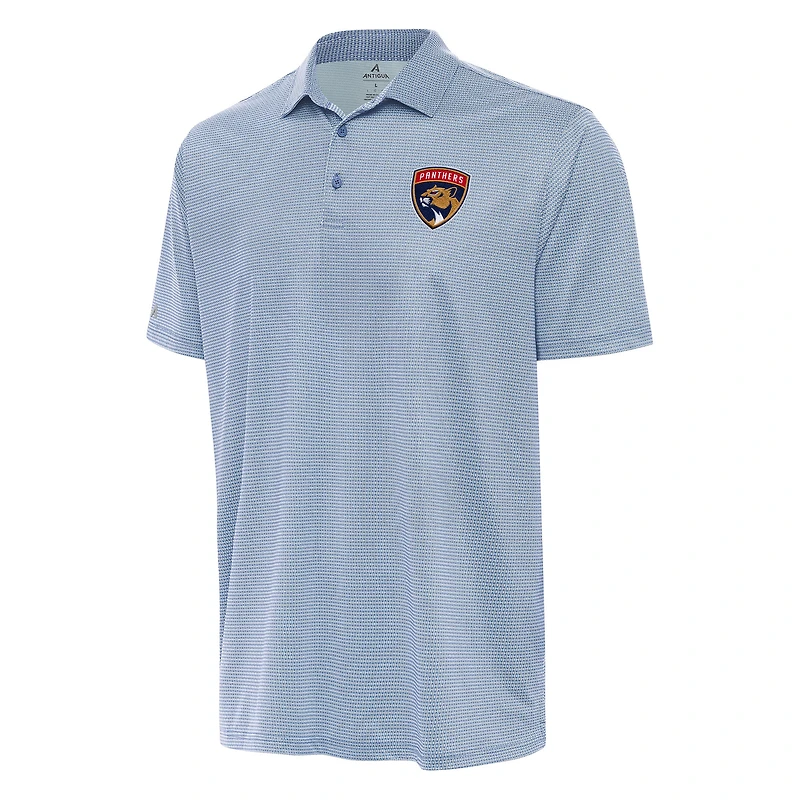 Men's Antigua Heather Aqua/White Florida Panthers Rings Polo