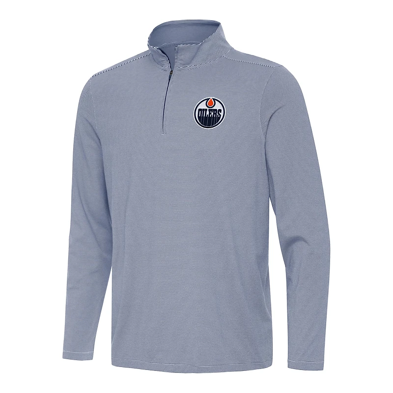 Men's Antigua Navy Edmonton Oilers Twine Quarter-Zip Top