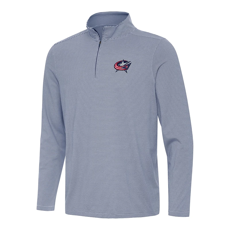 Men's Antigua  Navy Columbus Blue Jackets Twine Quarter-Zip Top