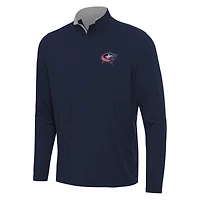 Men's Antigua Navy/ Columbus Blue Jackets Content Quarter-Zip Pullover Top