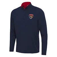 Men's Antigua Navy/Red Florida Panthers Content Quarter-Zip Pullover Top