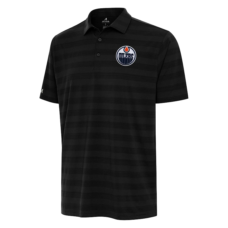Men's Antigua  Black Edmonton Oilers Big & Tall Tunnel Polo