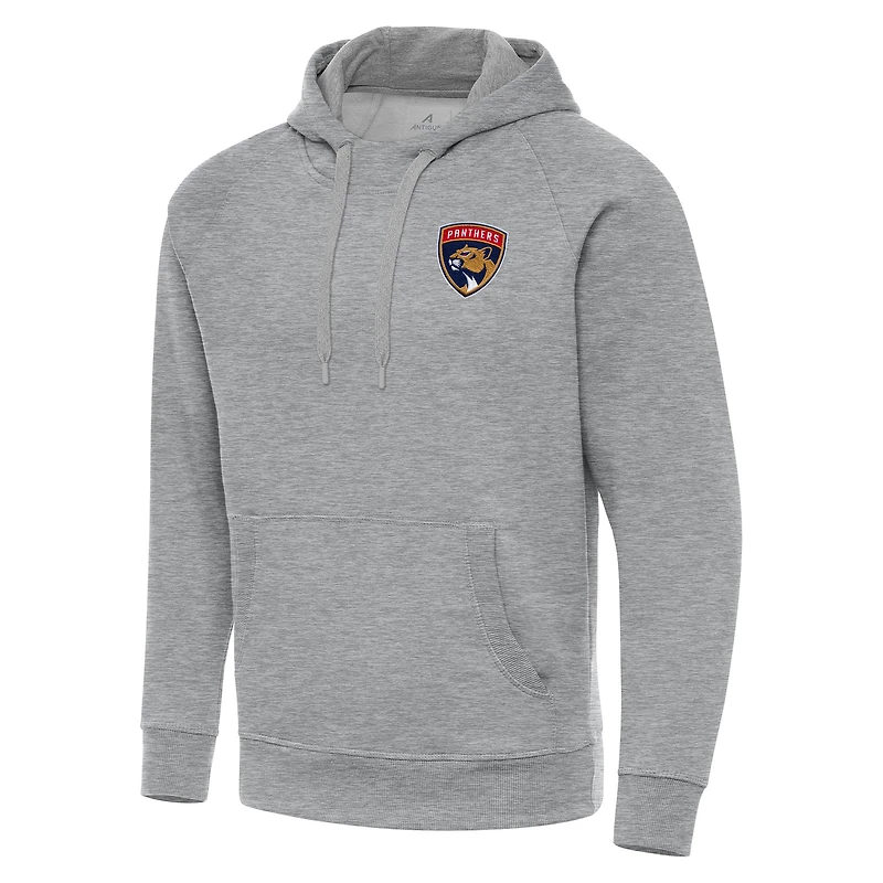 Men's Antigua Heather Gray Florida Panthers Big & Tall Victory Pullover Hoodie