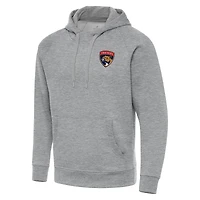 Men's Antigua Heather Gray Florida Panthers Big & Tall Victory Pullover Hoodie