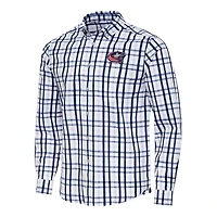Men's Antigua  Navy/Gray Columbus Blue Jackets Tending 2 Button-Down Long Sleeve Shirt