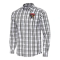 Men's Antigua /Gray Florida Panthers Tending 2 Button-Down Long Sleeve Shirt