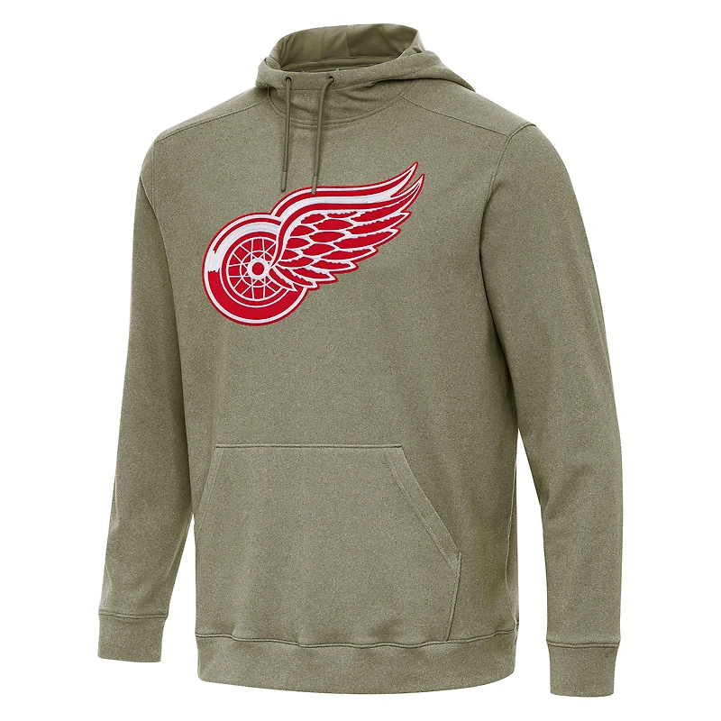 Men's Antigua Olive Detroit Red Wings Cloud Pullover Hoodie