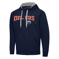 Men's Antigua Navy Edmonton Oilers Big & Tall Victory Full-Zip Hoodie