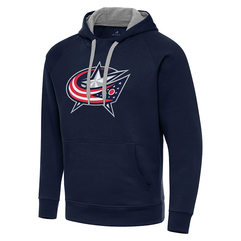 Men's Antigua Navy Columbus Blue Jackets Big & Tall Victory Pullover Hoodie