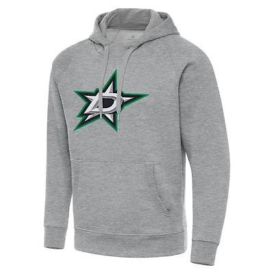 Men's Antigua Heather Gray Dallas Stars Big & Tall Victory Pullover Hoodie