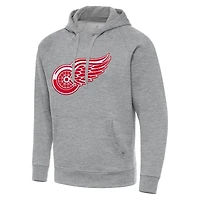 Men's Antigua Heather Gray Detroit Red Wings Big & Tall Victory Pullover Hoodie