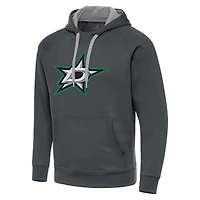 Men's Antigua Charcoal Dallas Stars Big & Tall Victory Pullover Hoodie