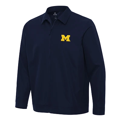 Men's Antigua Navy Michigan Wolverines Pivot Full-Zip Jacket