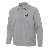 Men's Antigua  Gray Ohio State Buckeyes Pivot Full-Zip Jacket