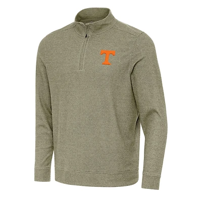 Men's Antigua Olive Tennessee Volunteers Subtle Quarter-Zip Sweatshirt