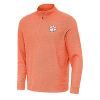 Men's Antigua Heather Orange Clemson Tigers Subtle Quarter-Zip Sweatshirt