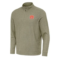 Men's Antigua Olive Auburn Tigers Subtle Quarter-Zip Sweatshirt