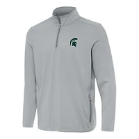 Men's Antigua  Gray Michigan State Spartans Perilous Quarter-Zip Sweatshirt
