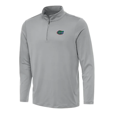Men's Antigua Gray Florida Gators Reprocess Quarter-Zip Top