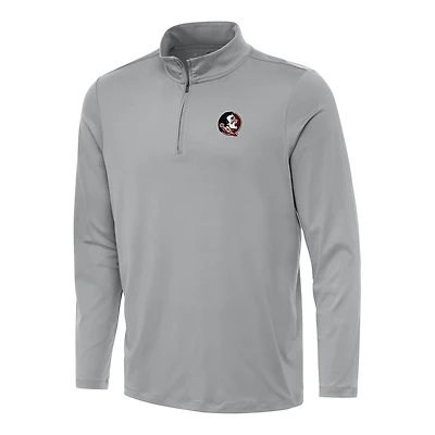 Men's Antigua Gray Florida State Seminoles Reprocess Quarter-Zip Top