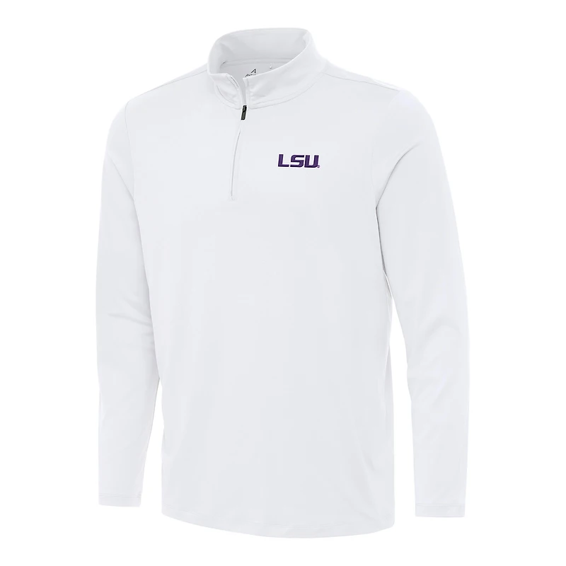 Men's Antigua White LSU Tigers Reprocess Quarter-Zip Top