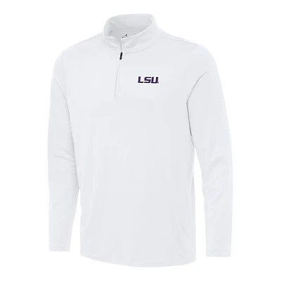 Men's Antigua White LSU Tigers Reprocess Quarter-Zip Top