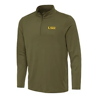 Men's Antigua Olive LSU Tigers Reprocess Quarter-Zip Top