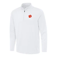 Men's Antigua White Clemson Tigers Reprocess Quarter-Zip Top