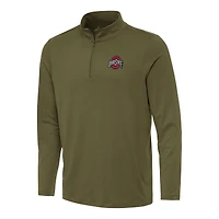 Men's Antigua Olive Ohio State Buckeyes Reprocess Quarter-Zip Top