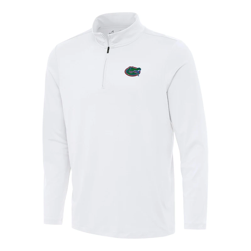 Men's Antigua White Florida Gators Reprocess Quarter-Zip Top