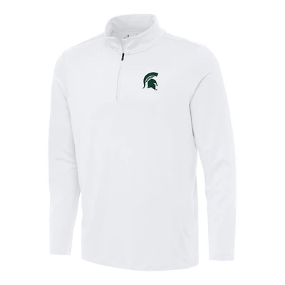 Men's Antigua White Michigan State Spartans Reprocess Quarter-Zip Top