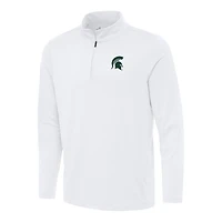 Men's Antigua White Michigan State Spartans Reprocess Quarter-Zip Top