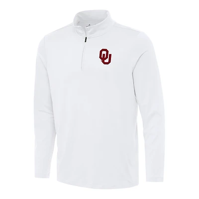 Men's Antigua White Oklahoma Sooners Reprocess Quarter-Zip Top