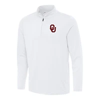 Men's Antigua White Oklahoma Sooners Reprocess Quarter-Zip Top