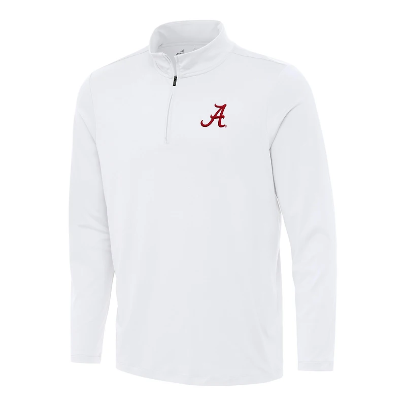 Men's Antigua White Alabama Crimson Tide Reprocess Quarter-Zip Top