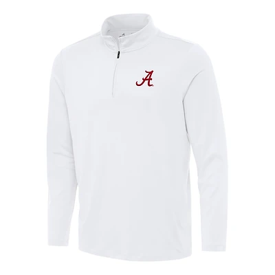 Men's Antigua White Alabama Crimson Tide Reprocess Quarter-Zip Top