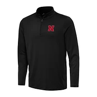 Men's Antigua Black Nebraska Huskers Reprocess Quarter-Zip Top