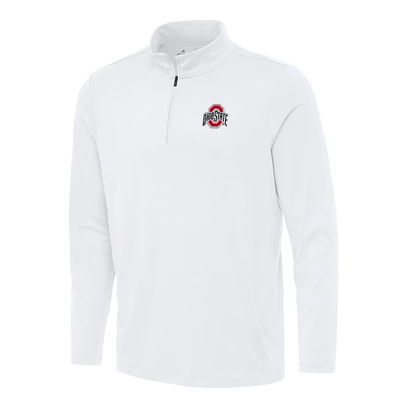 Men's Antigua White Ohio State Buckeyes Reprocess Quarter-Zip Top