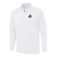 Men's Antigua White Ohio State Buckeyes Reprocess Quarter-Zip Top