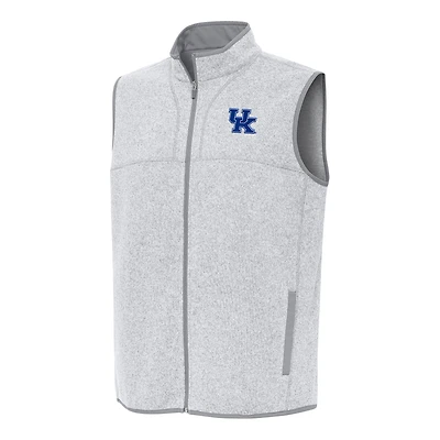 Men's Antigua Heather Gray Kentucky Wildcats Fortune Full-Zip Vest