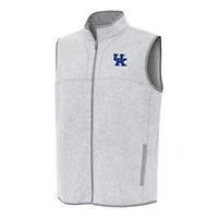 Men's Antigua Heather Gray Kentucky Wildcats Fortune Full-Zip Vest