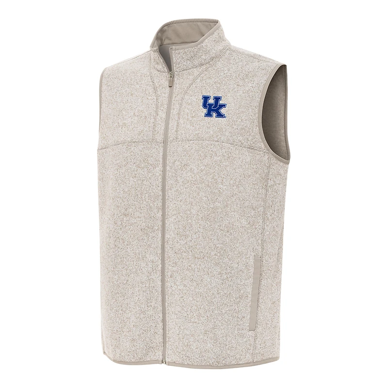 Men's Antigua Oatmeal Kentucky Wildcats Fortune Full-Zip Vest