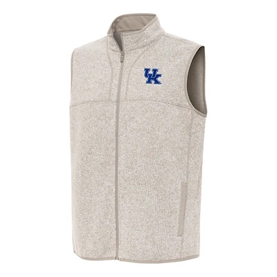 Men's Antigua Oatmeal Kentucky Wildcats Fortune Full-Zip Vest