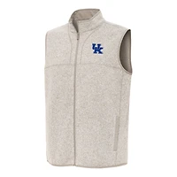 Men's Antigua Oatmeal Kentucky Wildcats Fortune Full-Zip Vest