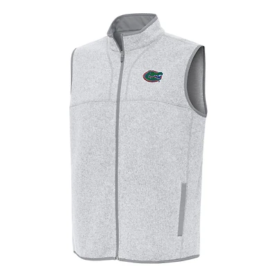 Men's Antigua Heather Gray Florida Gators Fortune Full-Zip Vest