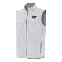 Men's Antigua Heather Gray Florida Gators Fortune Full-Zip Vest