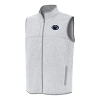 Men's Antigua Heather Gray Penn State Nittany Lions Fortune Full-Zip Vest