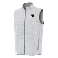 Men's Antigua Heather Gray Oregon Ducks Fortune Full-Zip Vest