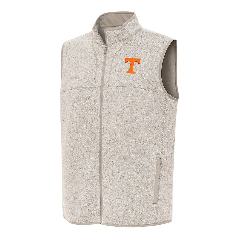 Men's Antigua Oatmeal Tennessee Volunteers Fortune Full-Zip Vest