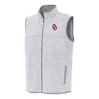 Men's Antigua Heather Gray Oklahoma Sooners Fortune Full-Zip Vest
